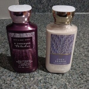 Bath & Body Works A Thousand Wishes Purple and Cozy Season Cream Body Lotion Duo